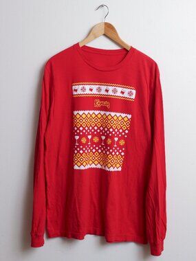 Kahlua Liquor Christmas Shirt Mens Red Holiday Drink Long Sleeve Tee
